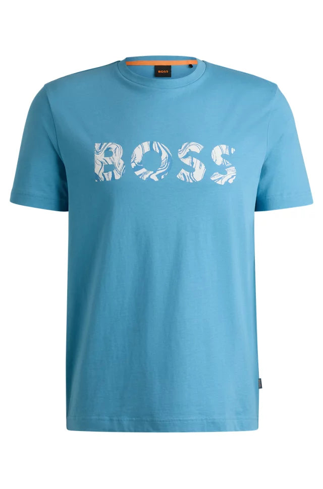 T-SHIRT BOSS EN JERSEY DE COTON AVEC LOGO IMPRIMÉ