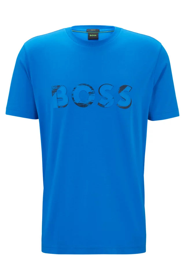 T-shirt col rond hugo boss bleu