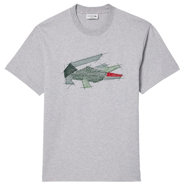 T-shirt Homme Lacoste LOOSE FIT COTON ÉPAIS IMPRIMÉ  - Bleu
