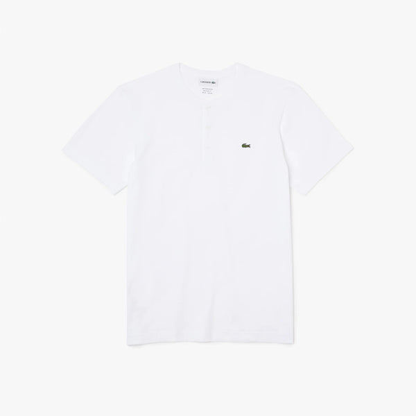 T-shirt col Henley boutonné Coupe régulière coton pima uni blanc