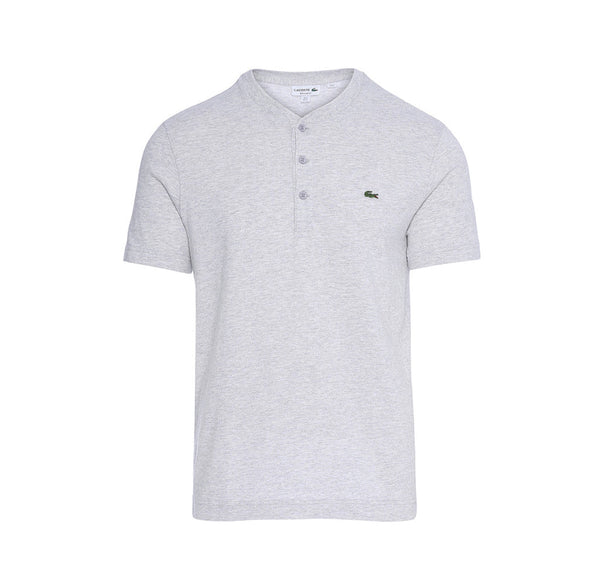 T-shirt col Henley boutonné Coupe régulière coton pima uni bleu-nuit