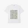 T-SHIRT UNISEXE LACOSTE REGULAR FIT À IMPRIMÉ BLANC