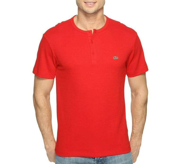 T-shirt col Henley boutonné Coupe régulière coton pima uni