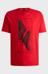 T-SHIRT REGULAR EN COTON INTERLOCK AVEC MOTIF ARTISTIQUE DE LA SAISON