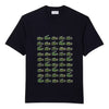 T-SHIRT UNISEXE LACOSTE REGULAR FIT À IMPRIMÉ BLEU MARINE