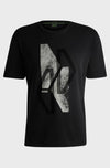 T-SHIRT REGULAR EN COTON INTERLOCK AVEC MOTIF ARTISTIQUE DE LA SAISON