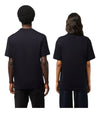 T-SHIRT UNISEXE LACOSTE REGULAR FIT À IMPRIMÉ BLEU MARINE