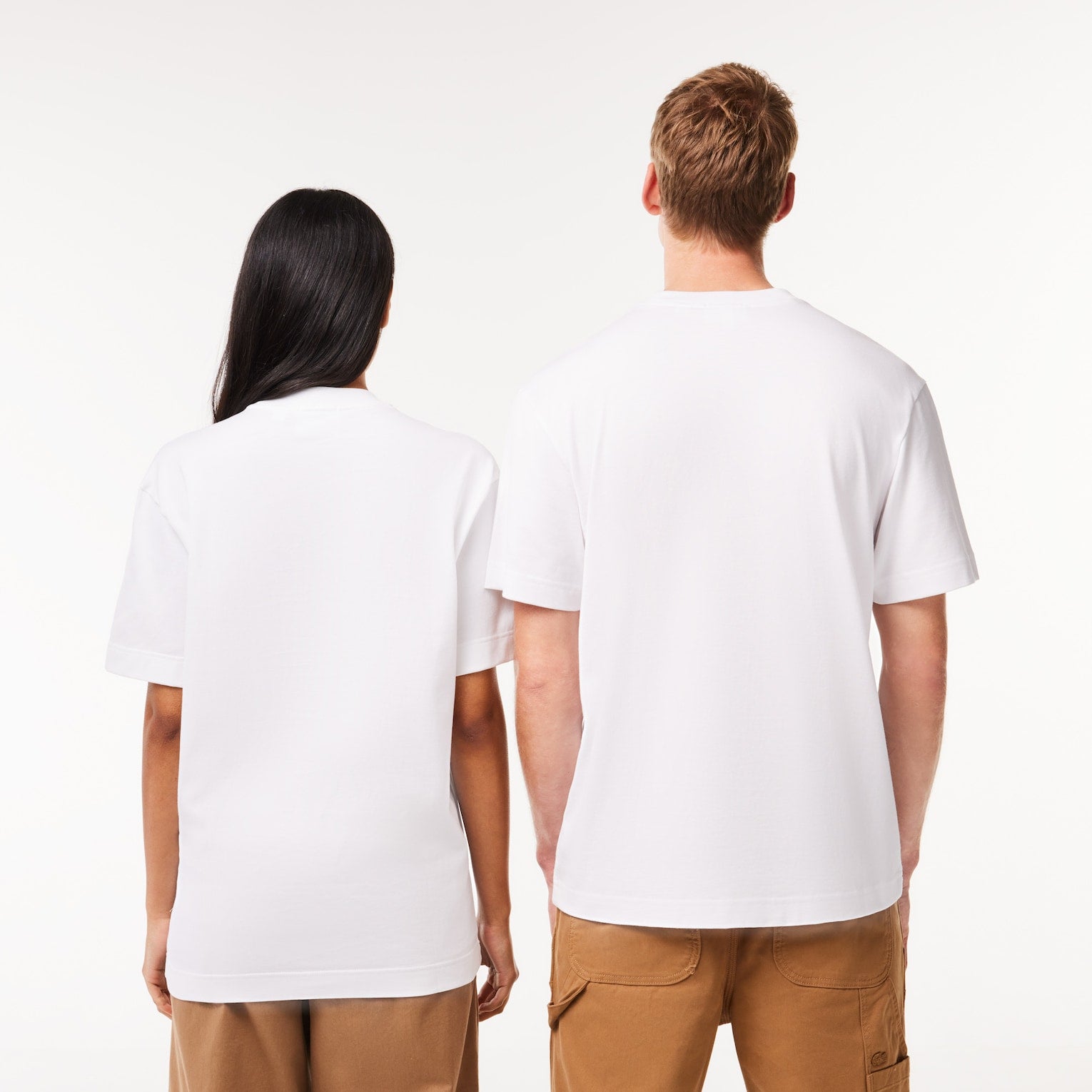 T-SHIRT UNISEXE LACOSTE REGULAR FIT À IMPRIMÉ BLANC