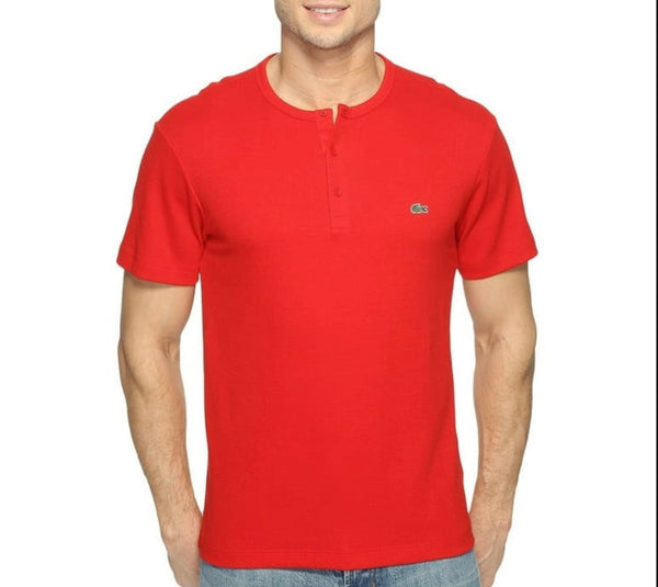 T-shirt col Henley boutonné Coupe régulière coton pima uni bleu-nuit