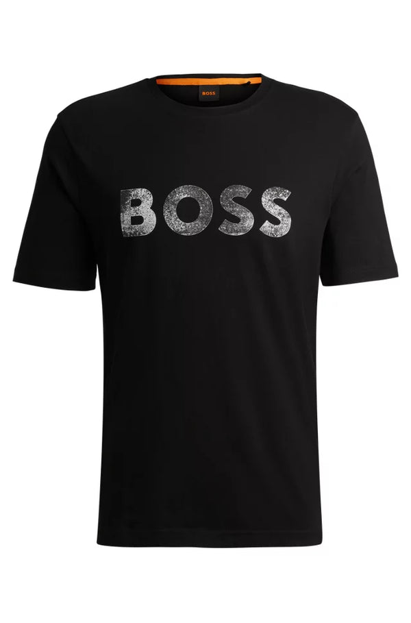 T-SHIRT BOSS EN JERSEY DE COTON AVEC LOGO IMPRIMÉ