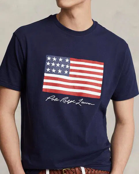 T-shirt col rond Ralph Lauren bleu -nuit