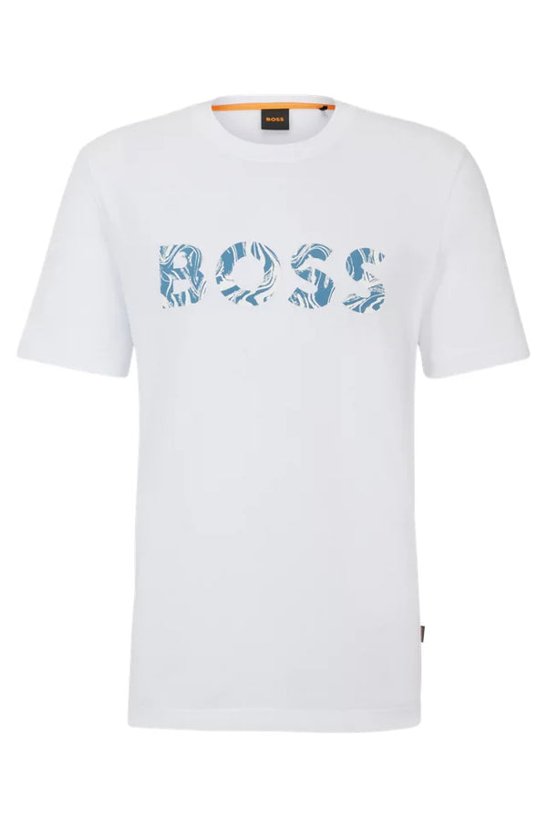 T-SHIRT BOSS EN JERSEY DE COTON AVEC LOGO IMPRIMÉ