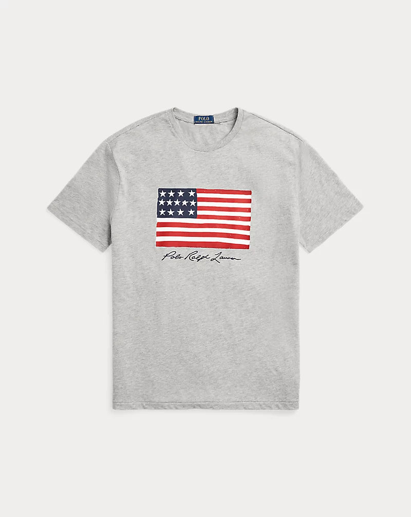 T-shirt col rond Ralph Lauren gris