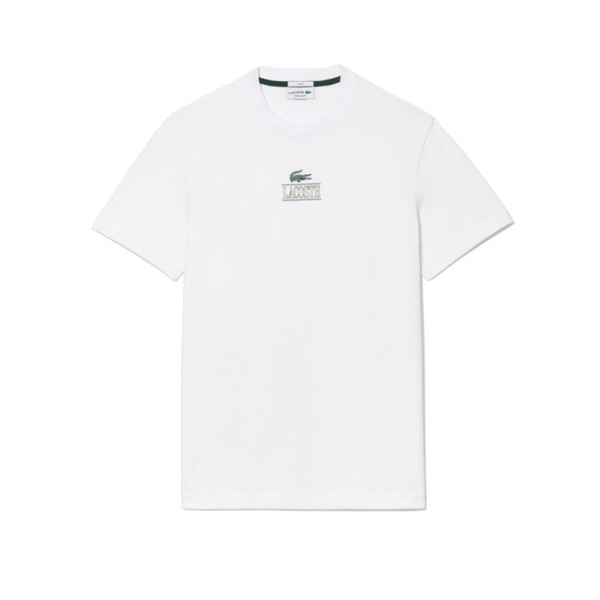 T-SHIRT UNISEXE LACOSTE REGULAR FIT À IMPRIMÉ BLANC