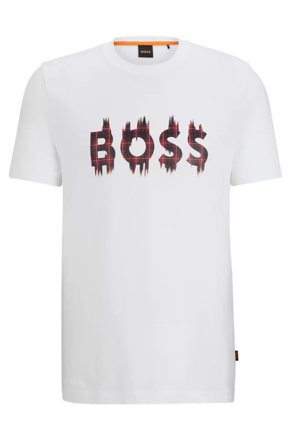 T-shirt col rond Boss blanc