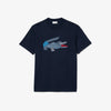T-shirt Homme Lacoste LOOSE FIT COTON ÉPAIS IMPRIMÉ  - Bleu