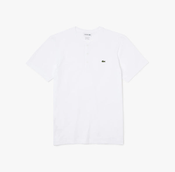 T-shirt col Henley boutonné Coupe régulière coton pima uni bleu-nuit