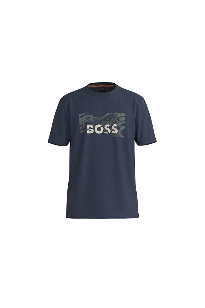 T-shirt col rond hugo boss bleu-nuit
