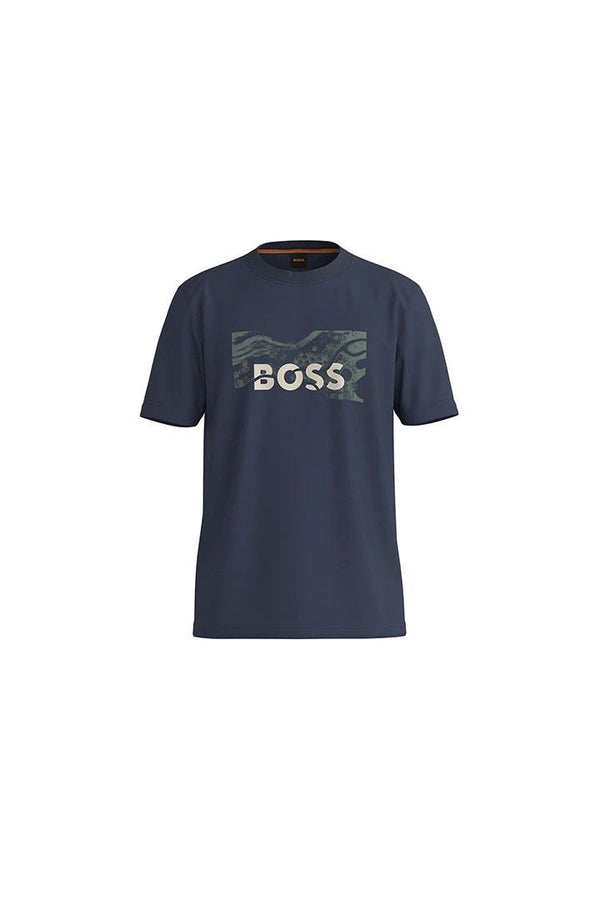 T-shirt col rond hugo boss bleu-nuit
