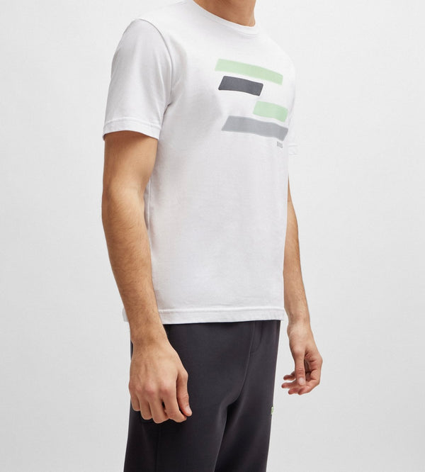 T-SHIRT BOSS EN COTON STRETCH À LOGO ARTISTIQUE CONTRASTANT