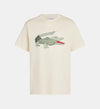 T-shirt Homme Lacoste LOOSE FIT COTON ÉPAIS IMPRIMÉ  - Bleu