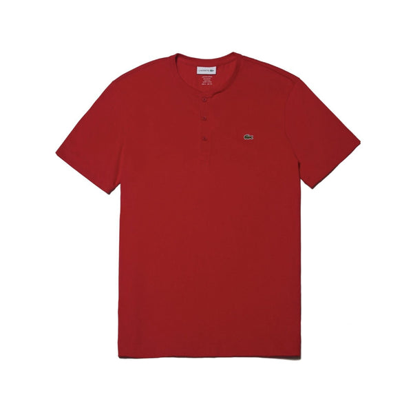 T-shirt col Henley boutonné Coupe régulière coton pima uni bleu-nuit