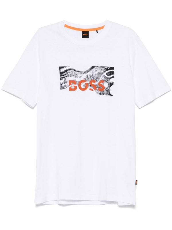 T-shirt col rond hugo boss blanc