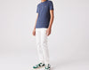 T-shirt Lacoste col rond en jersey de coton pima uni bleu pale