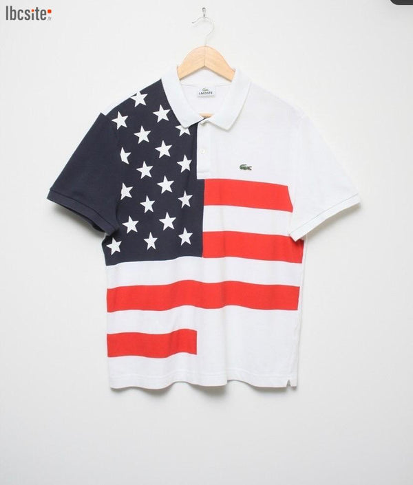 POLO LACOSTE HOMME DRAPEAU ÉTAT UNIS