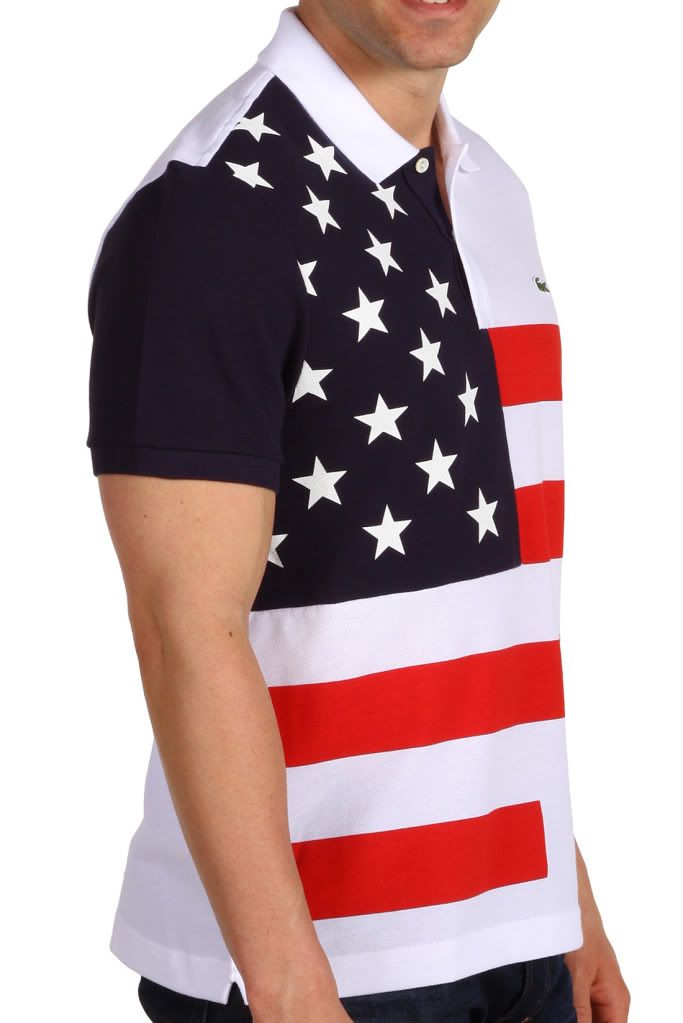 POLO LACOSTE HOMME DRAPEAU ÉTAT UNIS