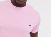 T-shirt Lacoste col rond en jersey de coton pima uni rose