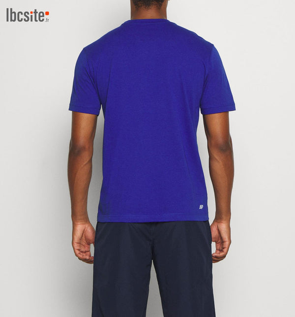 T-shirt Lacoste col rond en jersey de coton pima uni vert